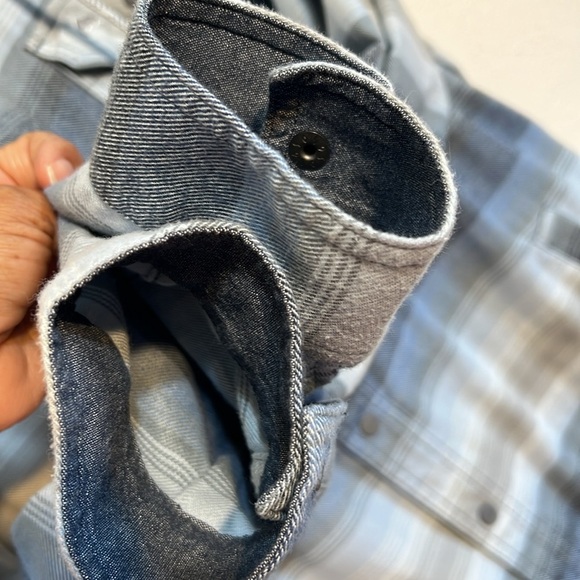 Simms Blue and Gray Hooded Stripped Shacket Size Large - Picture 7 of 16